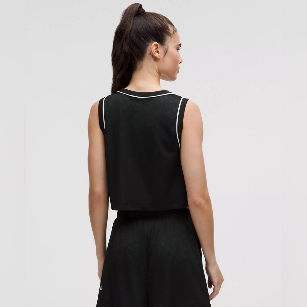 Lululemon Double-Layered Mesh Reversible Tank Top Black Raceway Green Large - Picture 10 of 13
